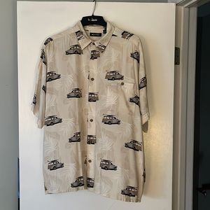 Puritan Vintage Woody And Surf Board Short Sleeved Shirt